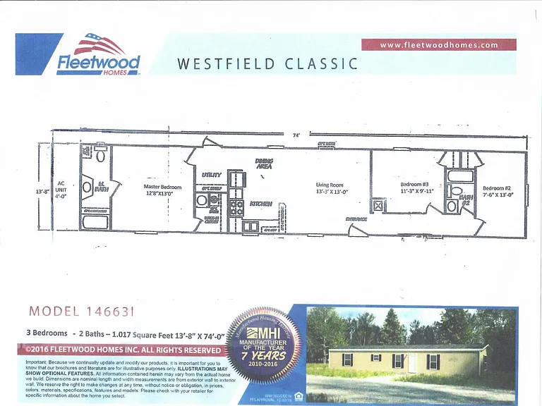 Fleetwood Westfield Classic Floorplan