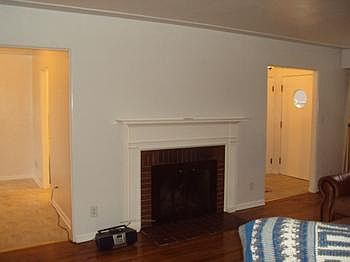Fireplace in the living room.