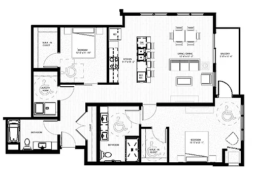 Floor plan Stratocumulus (1 Bed Plus Den)