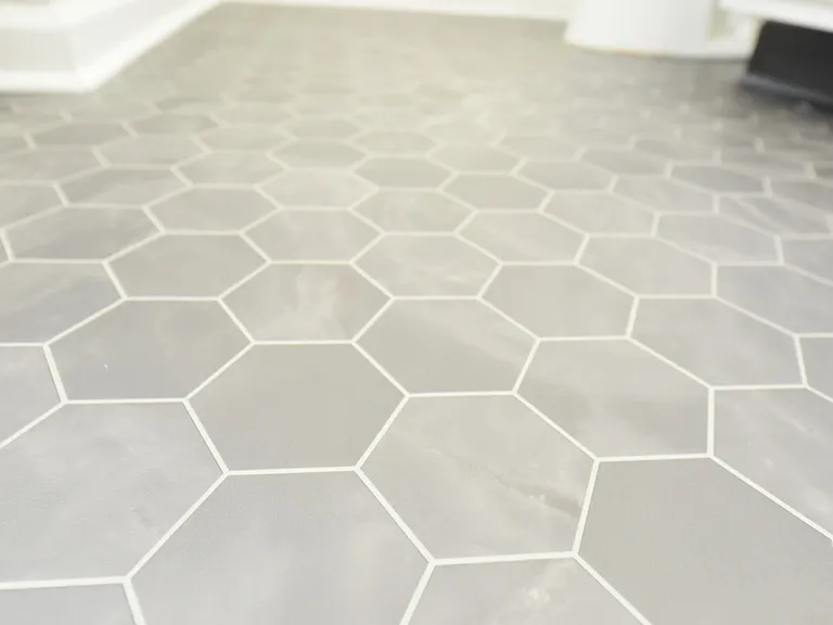 Tile flooring in bathroom