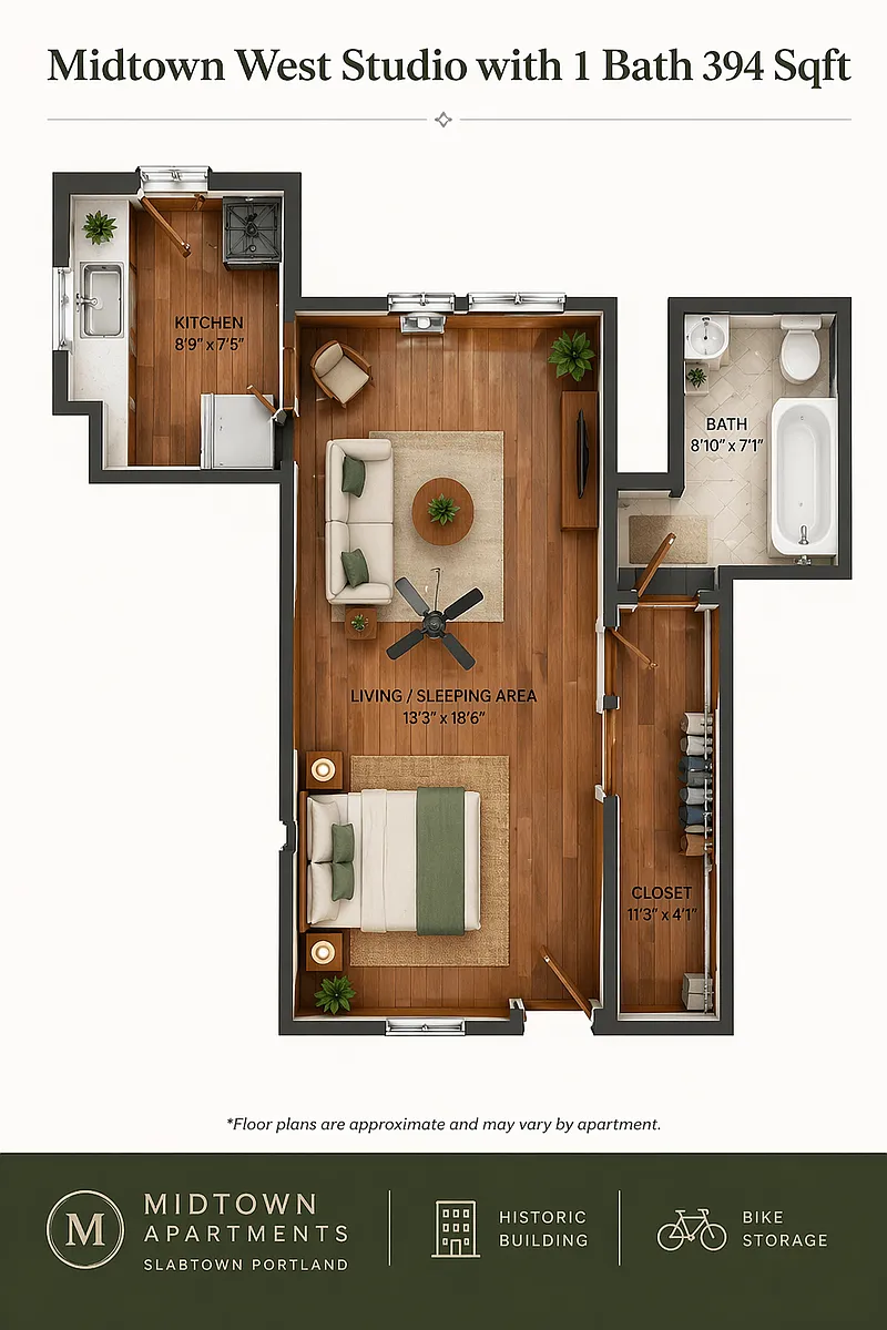 Floor plan West Vintage Studio