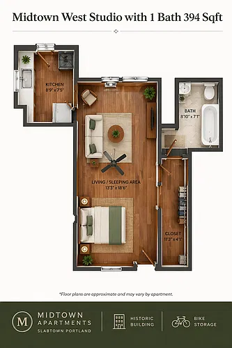 Floor plan West Vintage Studio