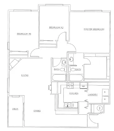 Floor plan 3 Bedroom 2 Bath (I)