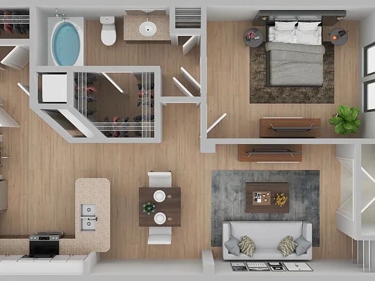 1 Bedroom | 1 Bath | 890 SF | Renovated 1 Bedroom | 1 Bath | 890 SF | Renovated