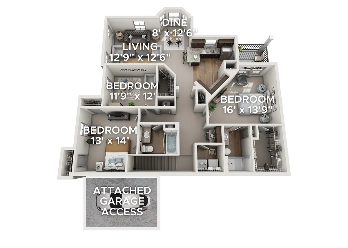 Floor plan C3G - Attached Garage Included