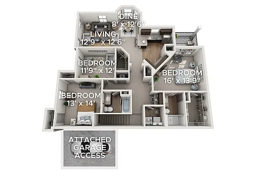 Floor plan C3G - Attached Garage Included