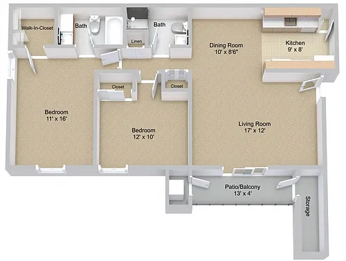Floor plan Two Bedroom
