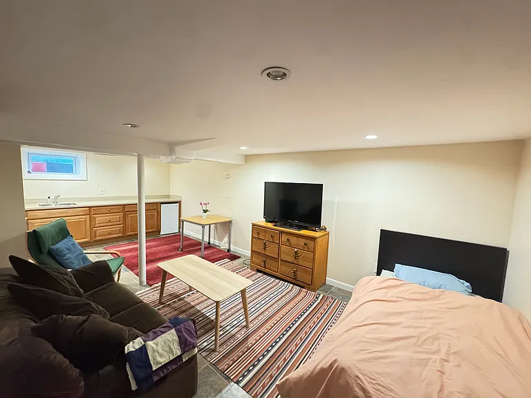 Basement bedroom (with bar, sink, and 1/2 bath)