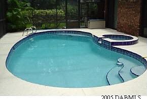 Screened pool and hot tub
