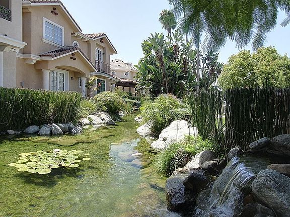 Ponds along walkways