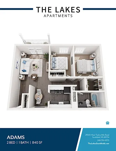 Floor plan 2 Bed 1 Bath