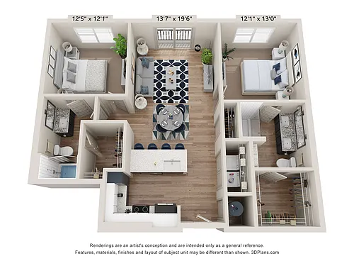 Floor plan B2A (2 Bedroom)