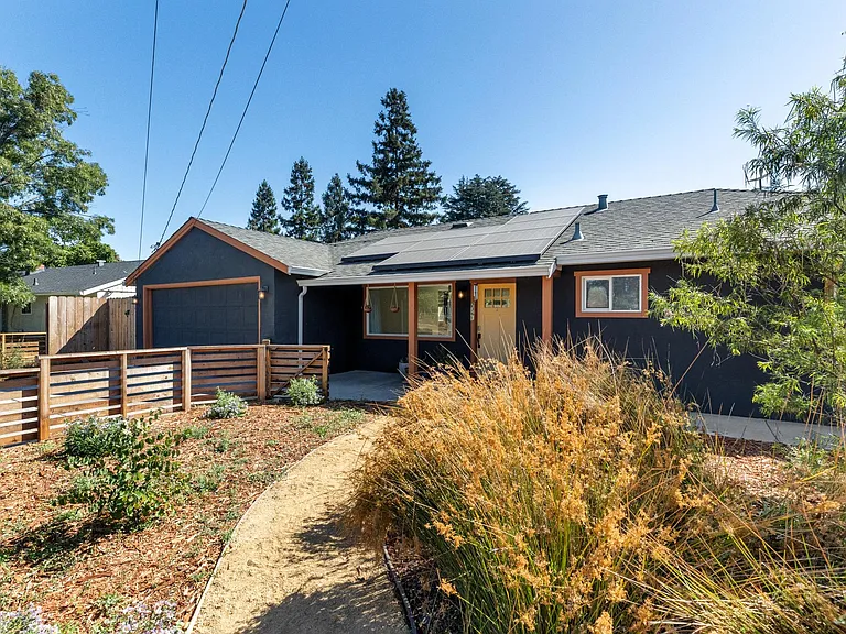 Main entrance with California native garden