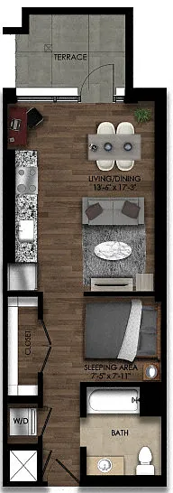 Floor plan Studio-5bE