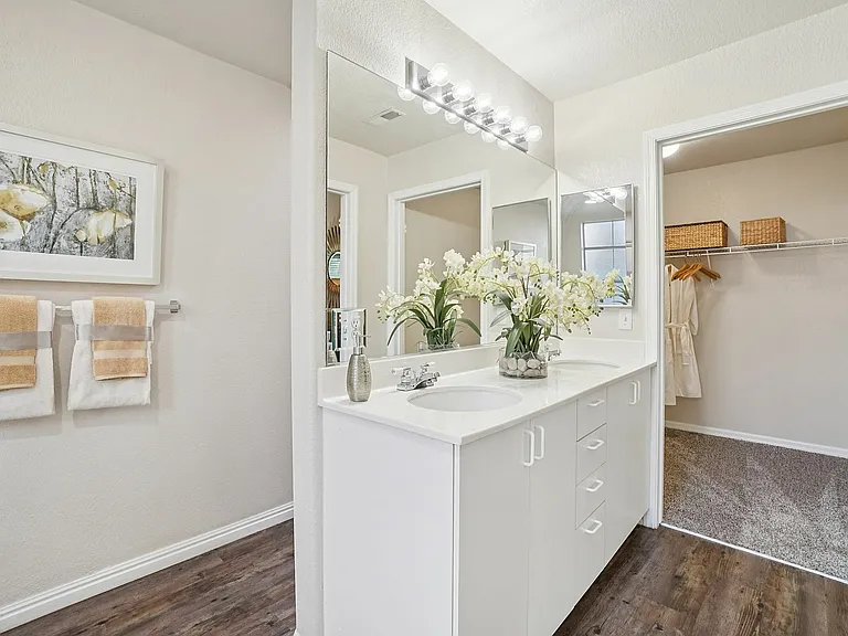 Stratton Master Bathroom Sinks-Toilet-Closet View