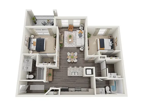 Floor plan 2 Bedroom B1- Core