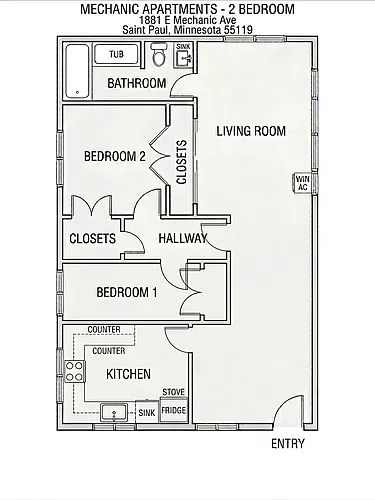 Floor plan 2 bedroom units