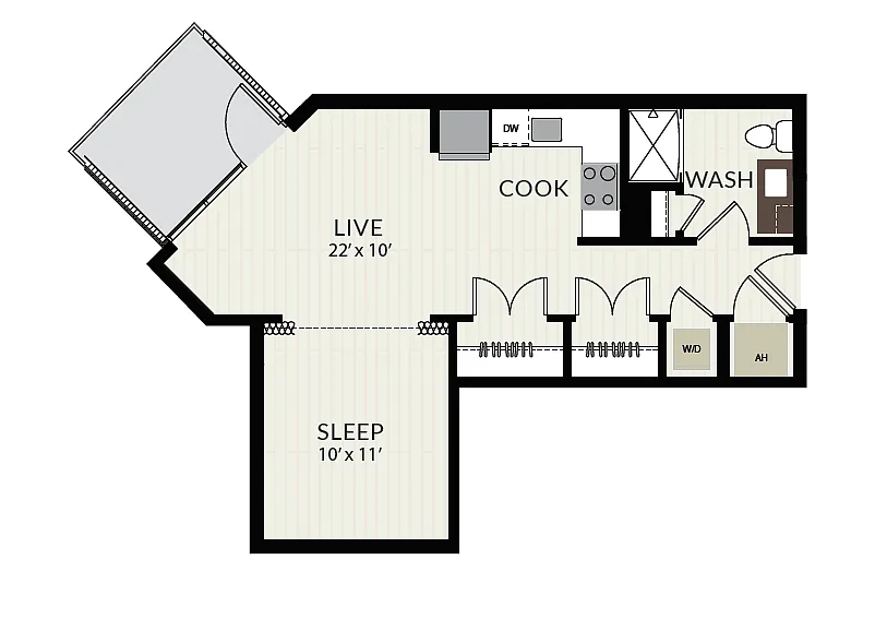 Floor plan S3 1Bed/1Bath-Junior