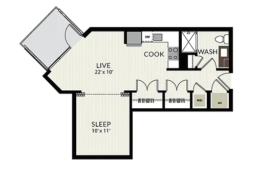 Floor plan S3 1Bed/1Bath-Junior