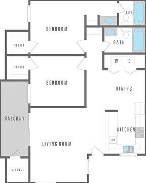 2 Bedroom 2 Bath 1075 sqft 2 Bedroom 2 Bath 1075 sqft