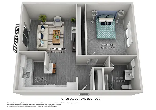 Floor plan One Bedroom Reno