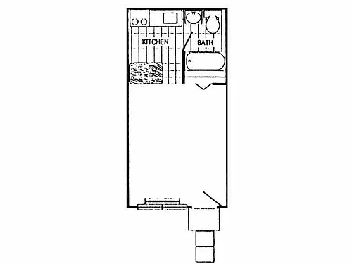 Floor plan Studio / One Bath