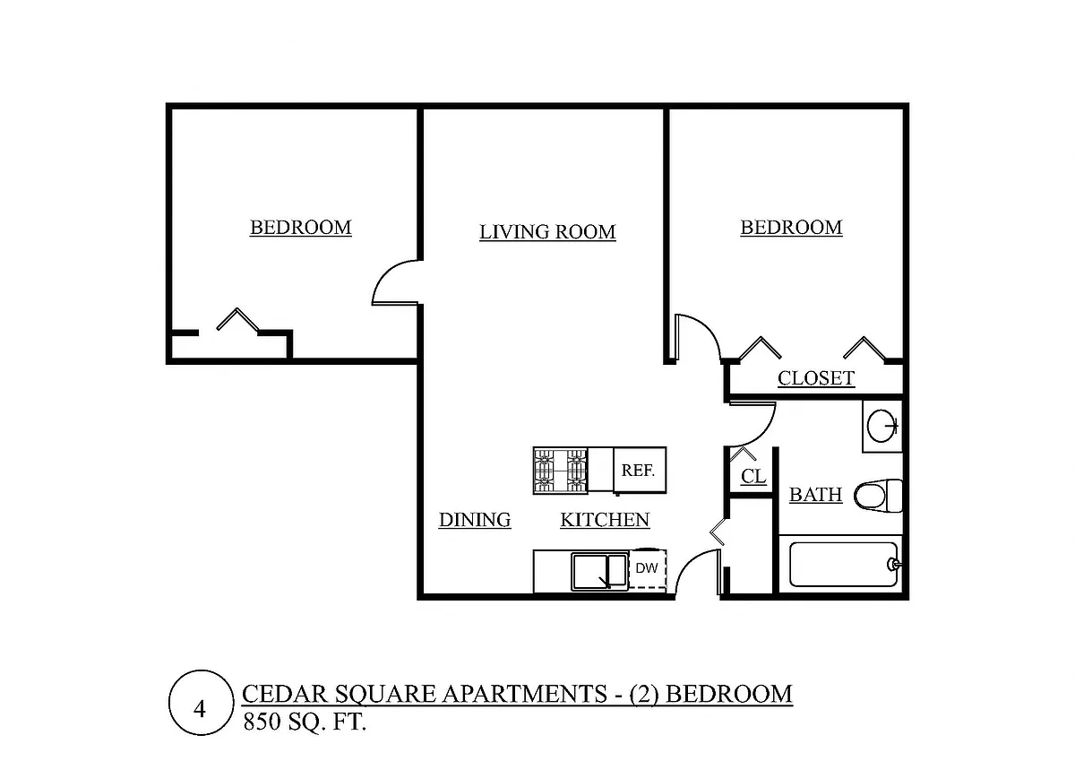 Floor plan 2 Bedroom B