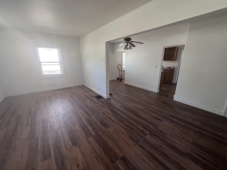 Living room and dining room