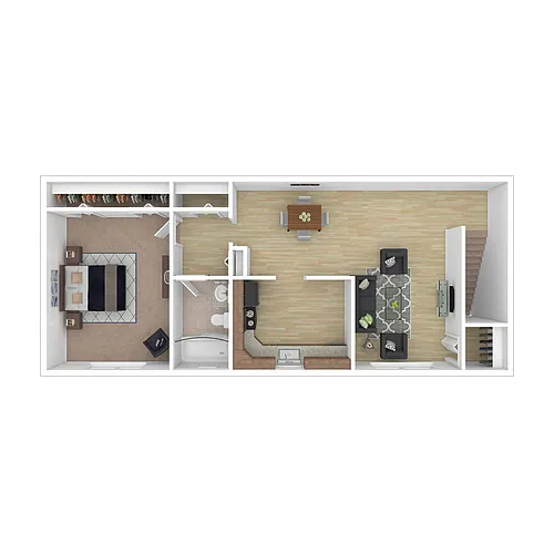 Floor plan 1 Bedroom, 1 Bathroom
