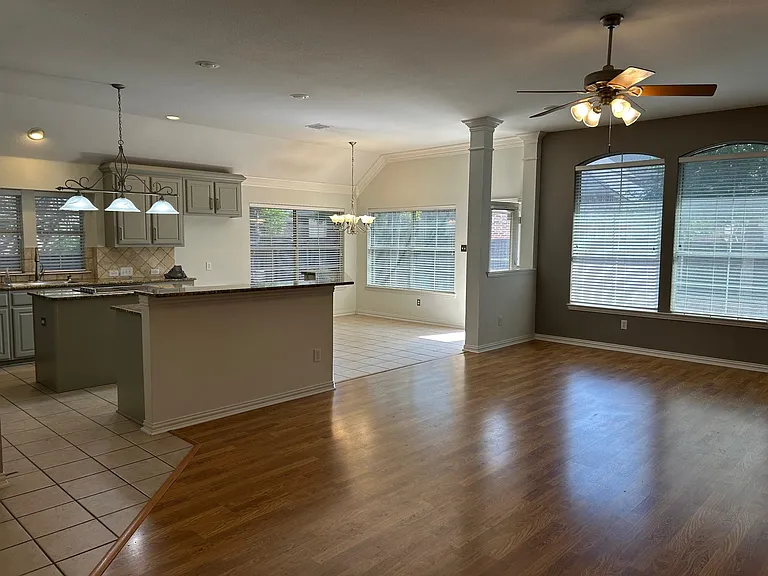 View of kitchen from living room.