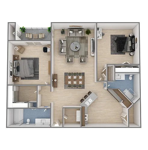 Floor plan 2 Bedroom, 2 Bathroom