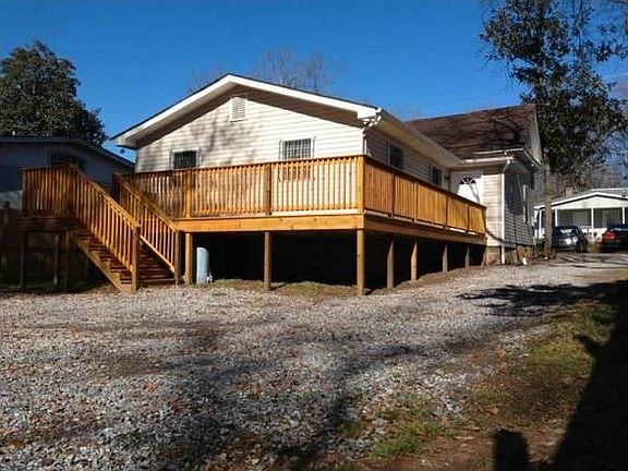 Backyard with large deck