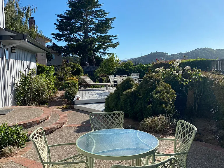 Backyard Facing West - Mt Tam to the right