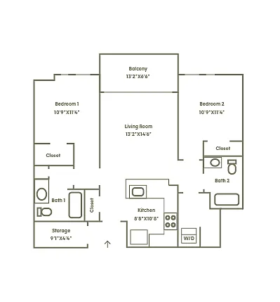 Floor plan 2 Bedroom