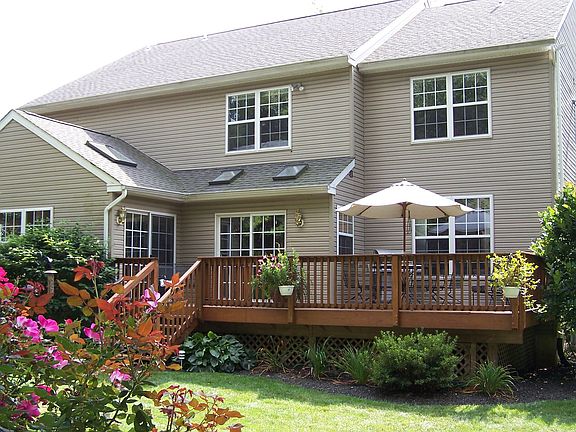 View from behind the rose garden in the back