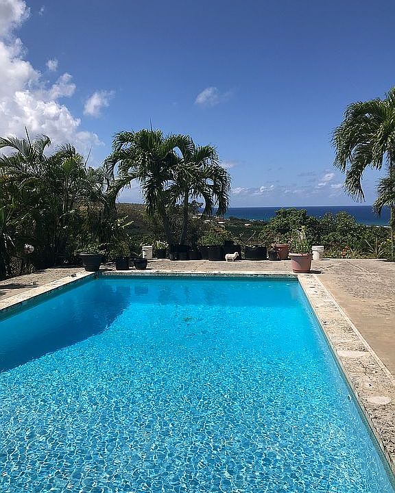 Looking across pool to ocean