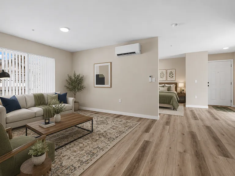 Thoughtfully designed living and sleeping spaces create a comfortable and functional carriage studio apartment home. Thoughtfully designed living and sleeping spaces create a comfortable and functional carriage studio apartment home.