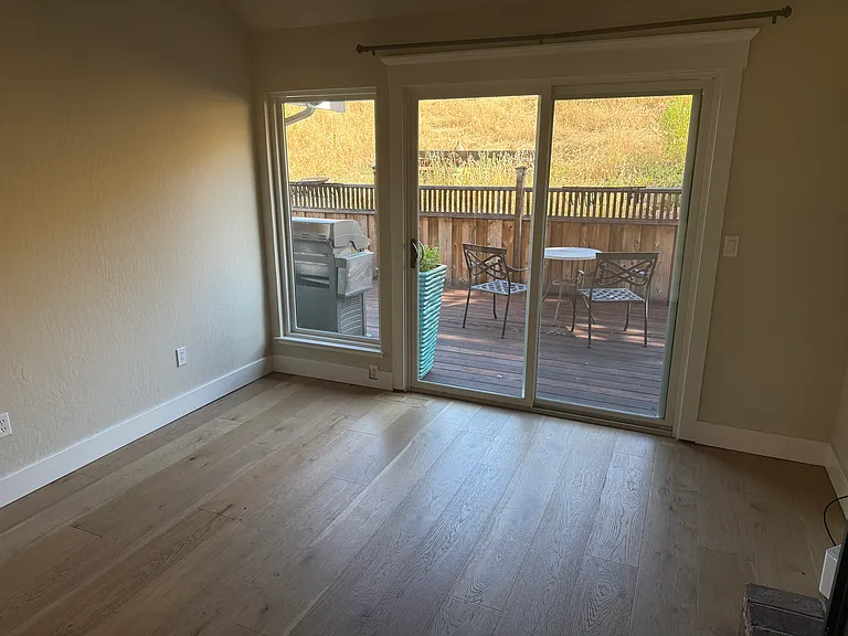 Family room or Office with Fireplace & ceiling fan