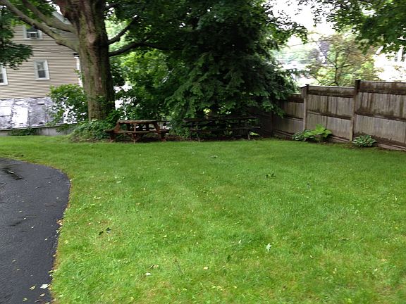 Private Yard with picnic tab