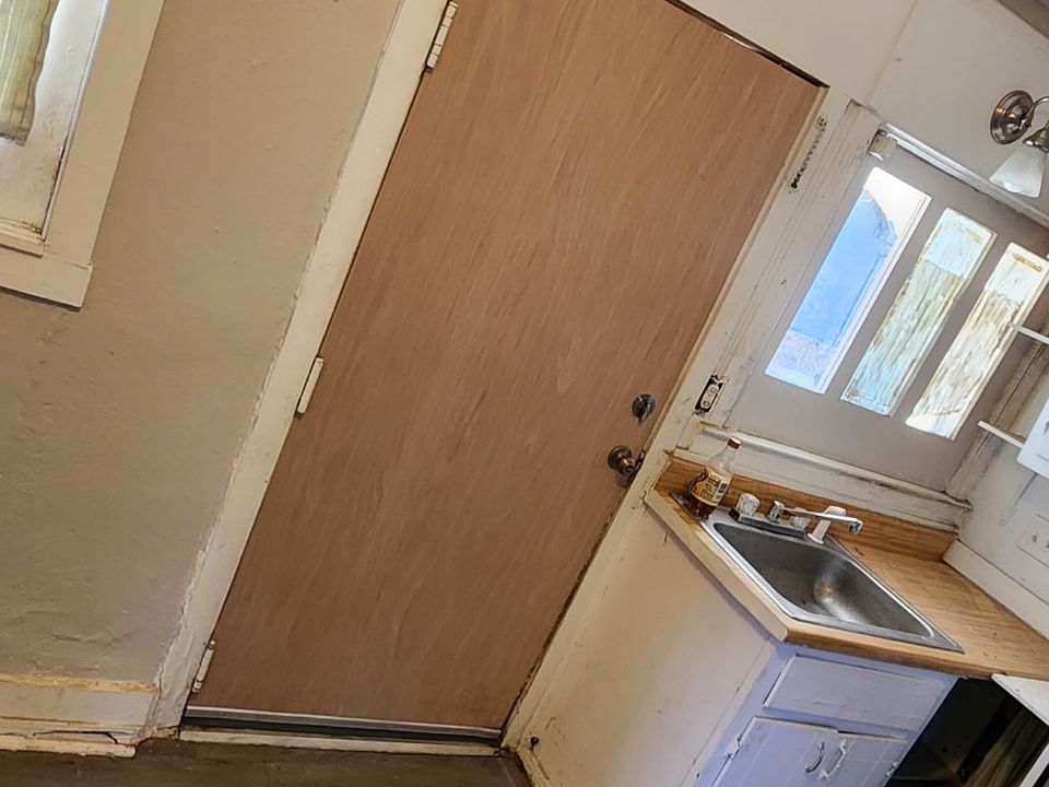 Inside view of new "kitchen" door. Opens to rear parking lot.