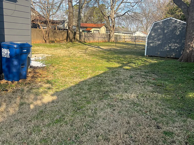 Back yard. Shed is not available.