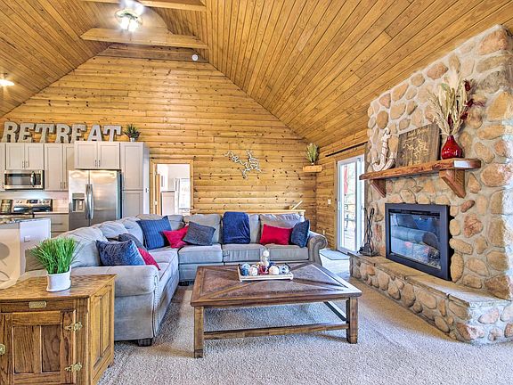 Electric fireplace and spacious living room