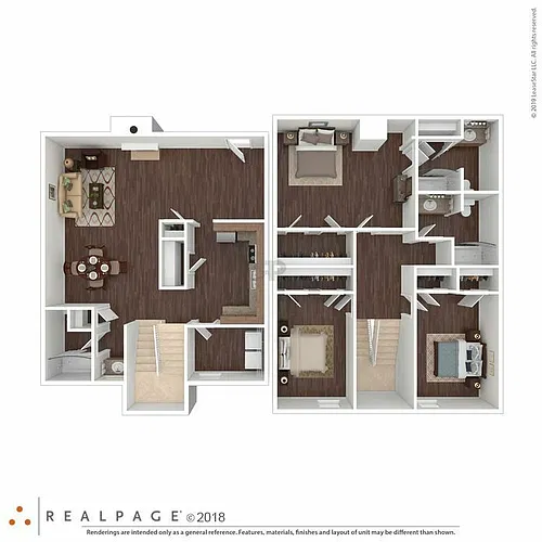 Floor plan 3 Bedroom with 2.5 Baths Townhouse
