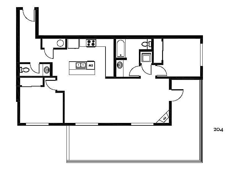 Floor plan 2 Bedroom 1.5 Bath