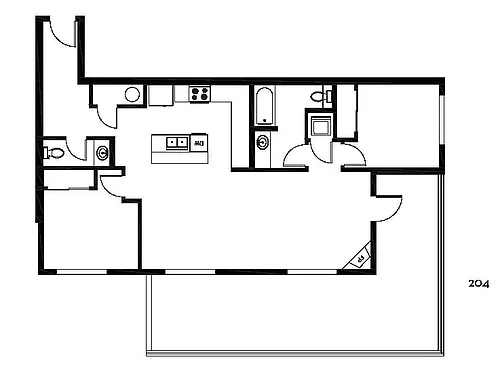 Floor plan 2 Bedroom 1.5 Bath