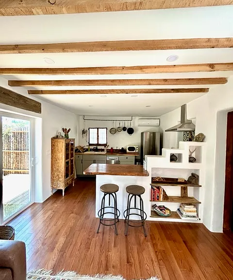 Looking into kitchen from living area of casita.