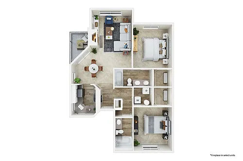 Floor plan 2X2 B