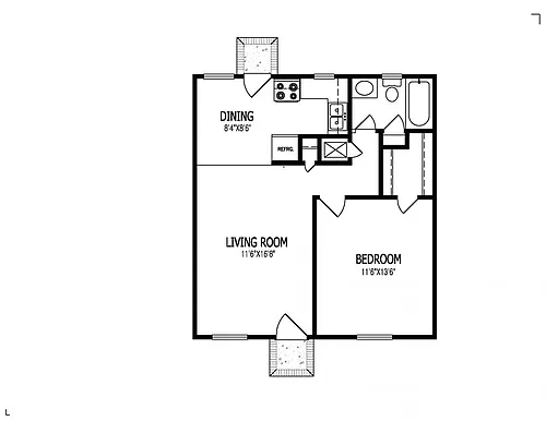 Floor plan One Bedroom Garden
