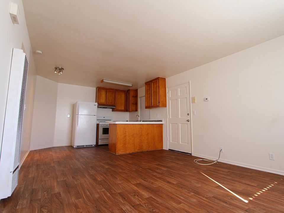 View from living room into kitchen
