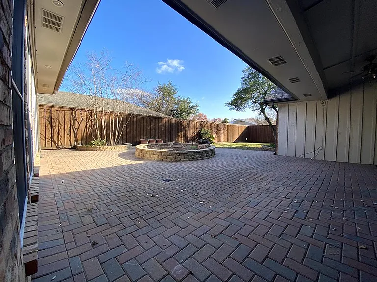 Backyard patio area